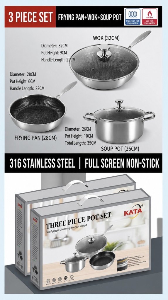 ឈុតឆ្នាំងខ្ទះ 3 ដុំ KATA