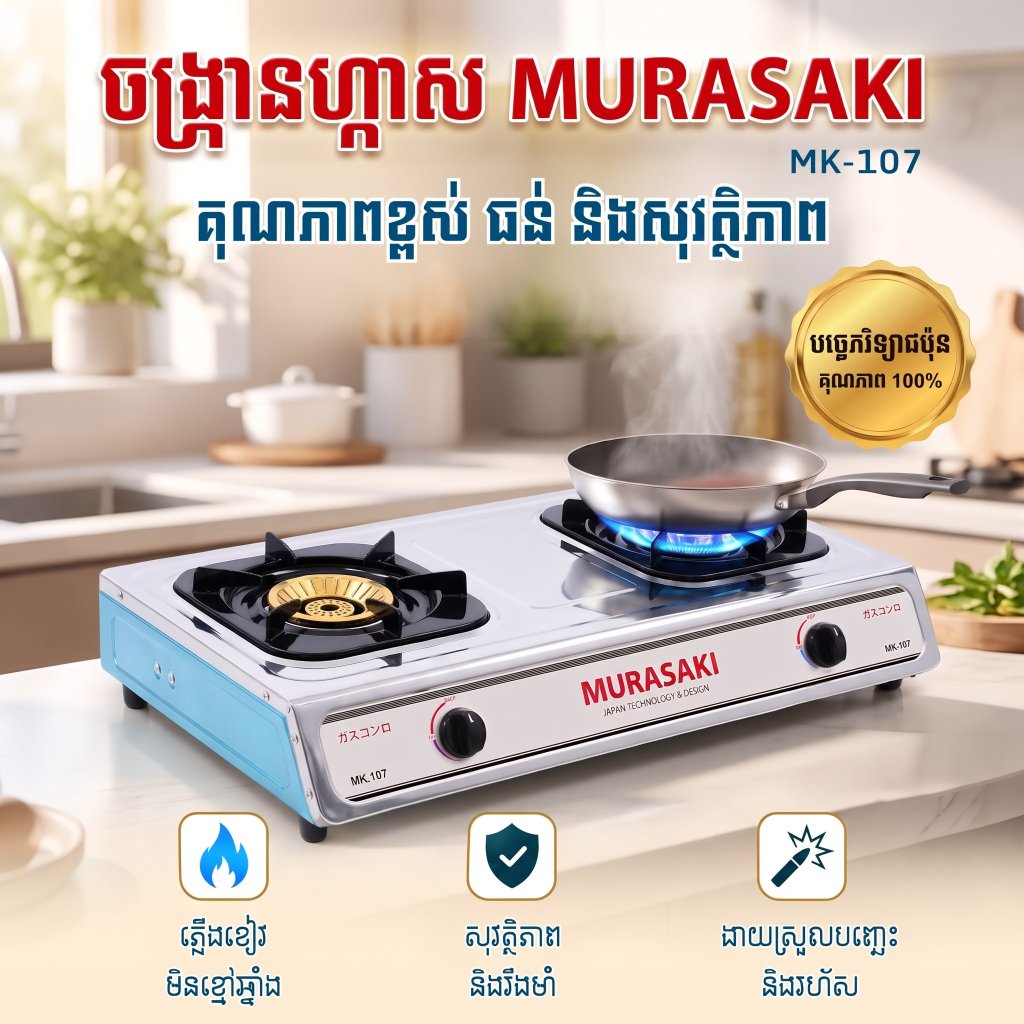 ចង្ក្រានហ្គាសអ៉ីណុកក្បាល២ MURASAKI